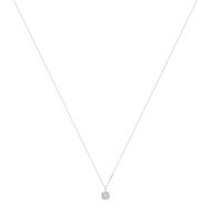 Collier or 750 blanc diamant synthétique