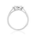 Bague or 750 blanc carrée diamants synthétiques 0,50 carat - vue 2