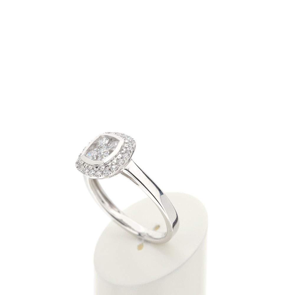 Vierkante ring van 750 witgoud met synthetische diamanten van 0,50 karaat - afbeelding 4