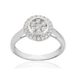 Bague or 750 blanc diamants synthétiques 0.50 carat - vue 1