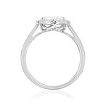 Bague or 750 blanc diamants synthétiques 0.50 carat - vue 2