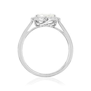 Bague or 750 blanc diamants synthétiques 0.50 carat
