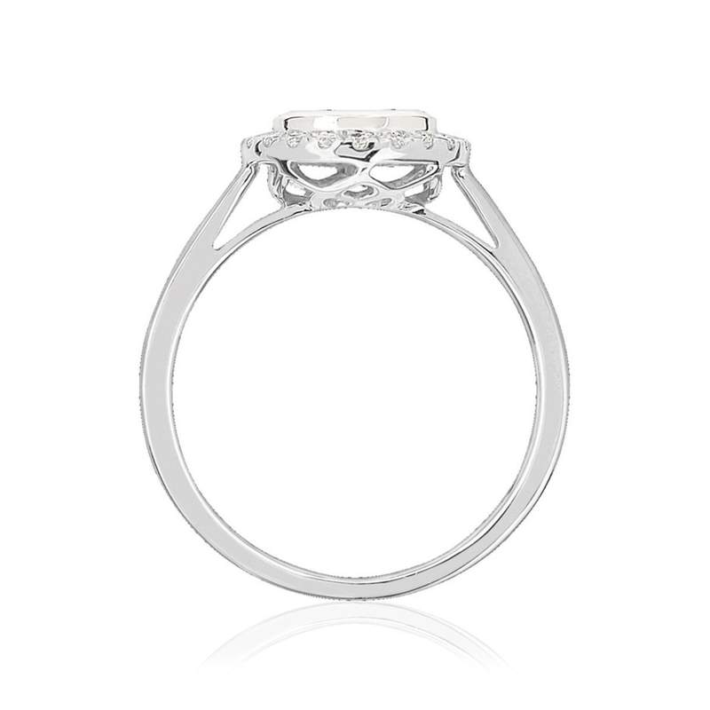 Bague or 750 blanc diamants synthétiques 0.50 carat - vue 2