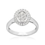 Bague or 750 blanc diamants synthétiques 0.50 carat - vue 1