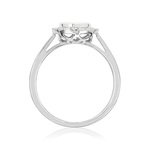 Bague or 750 blanc diamants synthétiques 0.50 carat - vue 2