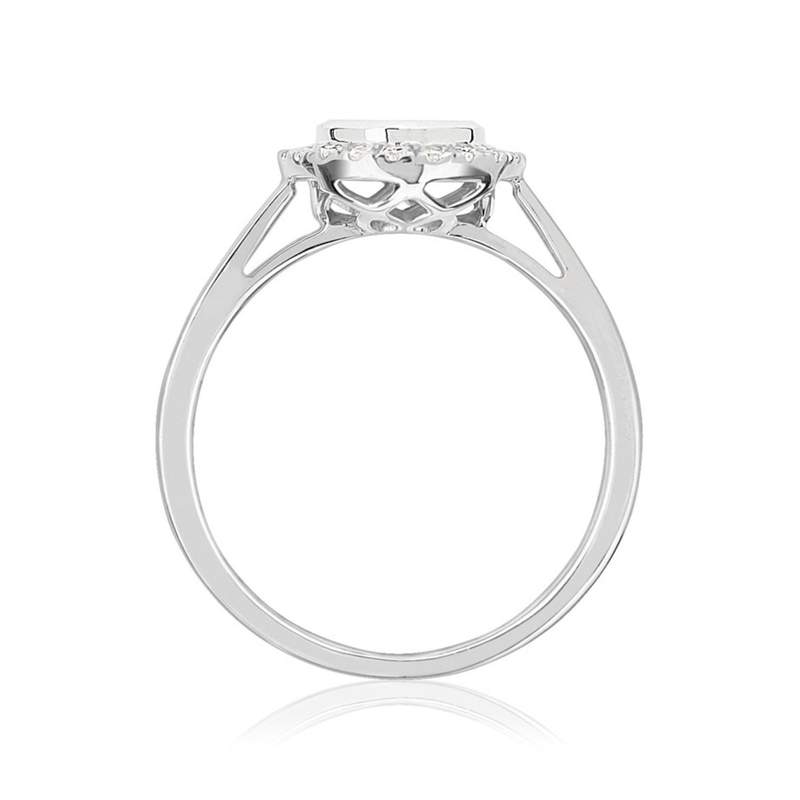Bague or 750 blanc diamants synthétiques 0.50 carat - vue 2