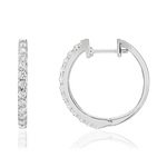 Créoles or 750 blanc diamants synthétiques 0,48 carat - vue 1