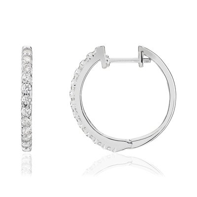 Créoles or 750 blanc diamants synthétiques 0,48 carat