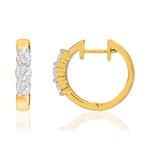 Créoles or 750 2 tons diamant synthétique - vue 1