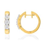 Créoles or 750 2 tons diamant synthétique - vue 1