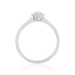 Bague or 750 blanc fleur diamants synthétiques 0,15 carat - vue 2