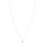 Collier or 750 blanc fleur diamants synthétiques 0,15 carat 42 cm - vue 1