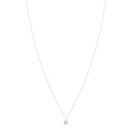 Collier or 750 blanc diamant synthétique