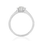 Bague or 750 blanc fleur diamants synthétiques 0,25 carat - vue 2