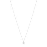 Collier or 750 blanc fleur diamants synthétiques 0,25 carat 42 cm - vue 1