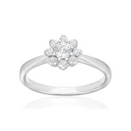 Bague or 750 blanc diamant synthétique
