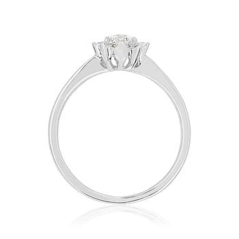 Bague or 750 blanc diamants synthétiques 0.40 carat