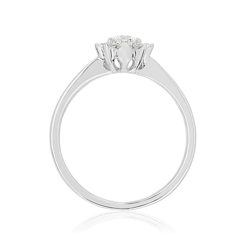 Bague or 750 blanc diamants synthétiques 0.40 carat - vue 2
