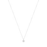 Collier or 750 blanc fleur diamants synthétiques 0,40 carat 42 cm - vue 1
