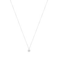 Collier or 750 blanc diamant synthétique