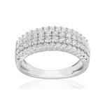 Bague or 750 blanc diamants synthétiques 1,01 carat - vue 1