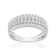 Bague or 750 blanc diamant synthétique