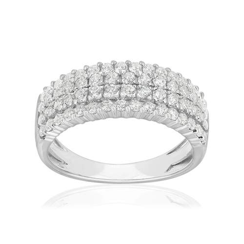 Gouden ring 750 witte synthetische diamanten 1,01 karaat