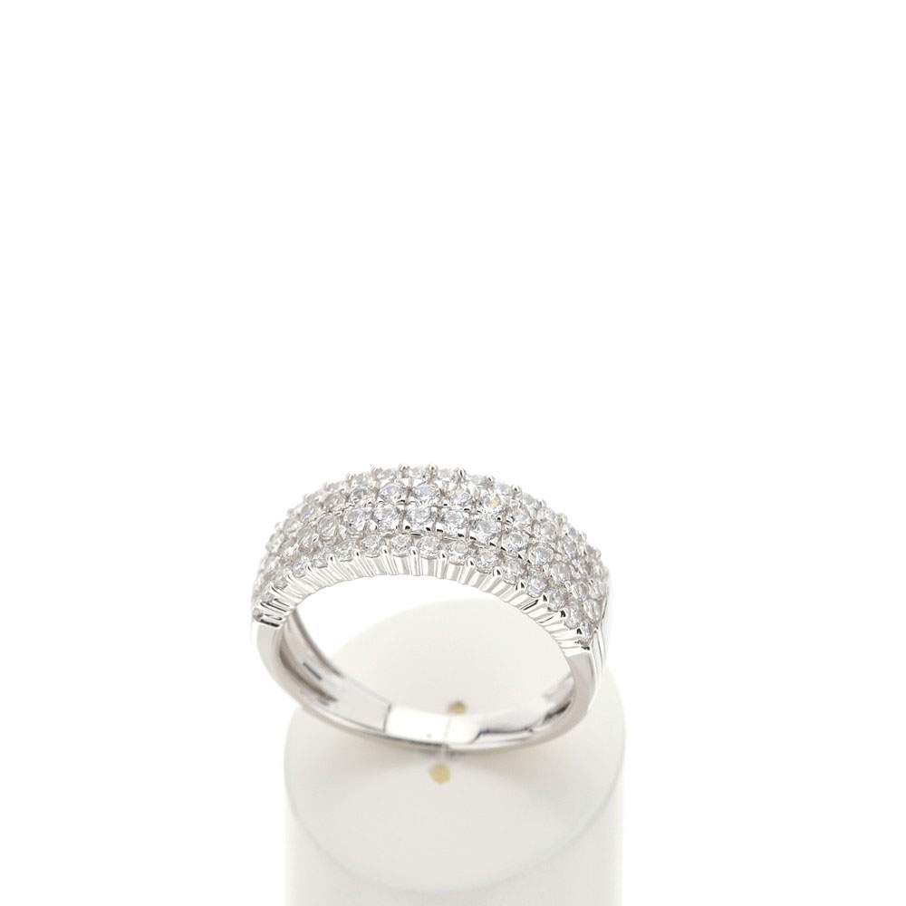 Bague or 750 blanc diamants synthétiques 1,01 carat - vue 2