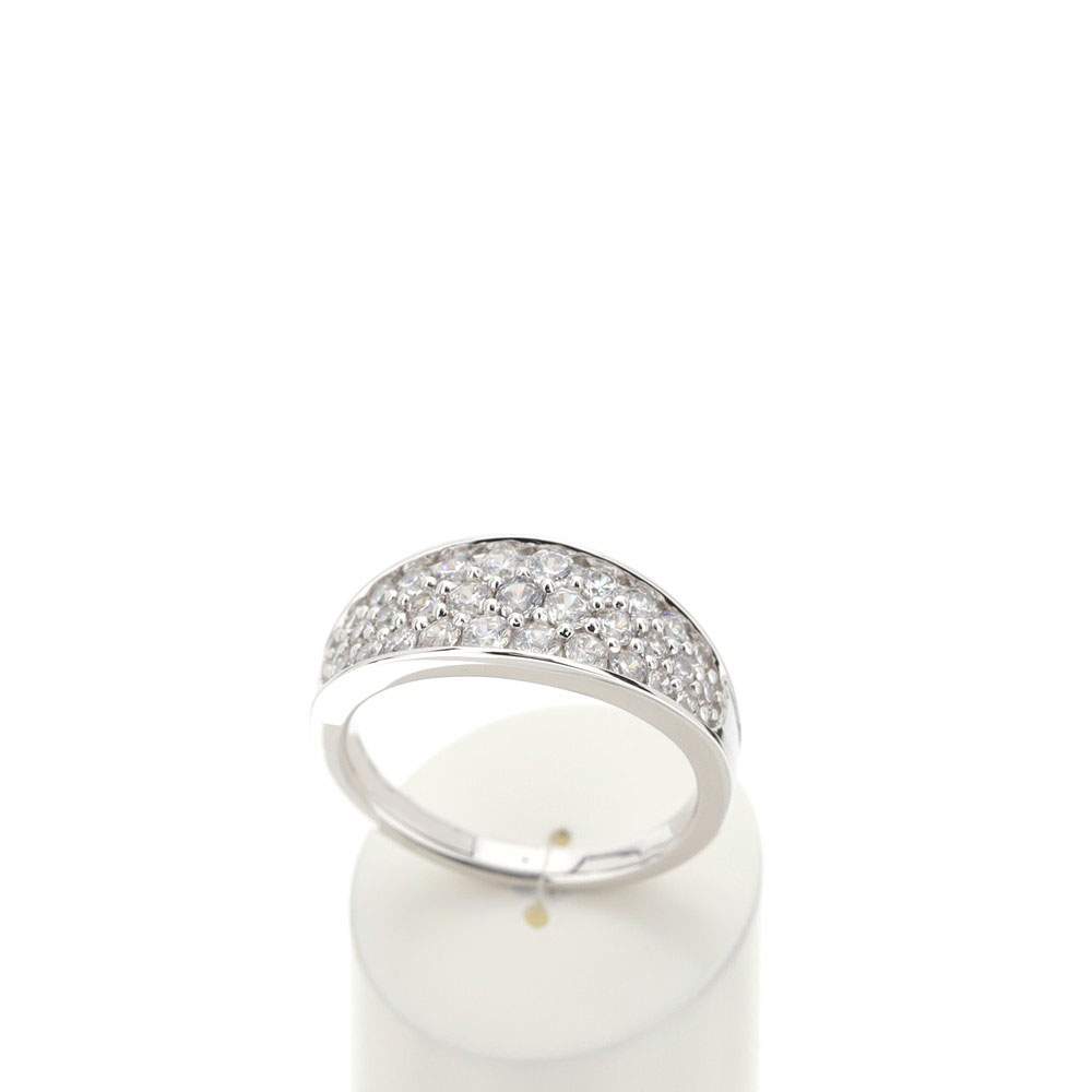 Bague or 750 blanc diamants synthétiques total 1.01 carat - vue 2