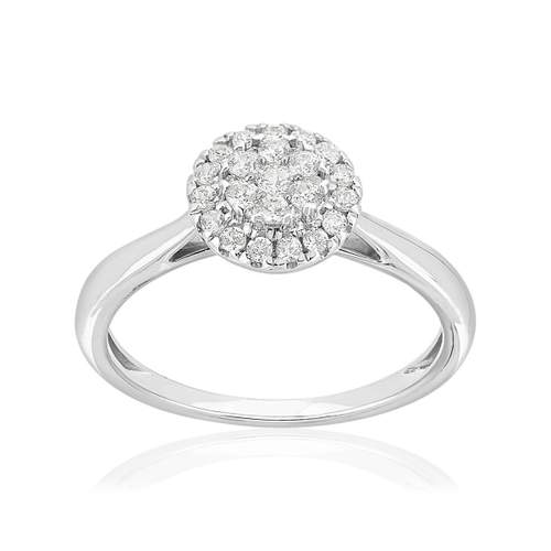 Bague or 750 blanc diamants synthétiques 0,33 carat