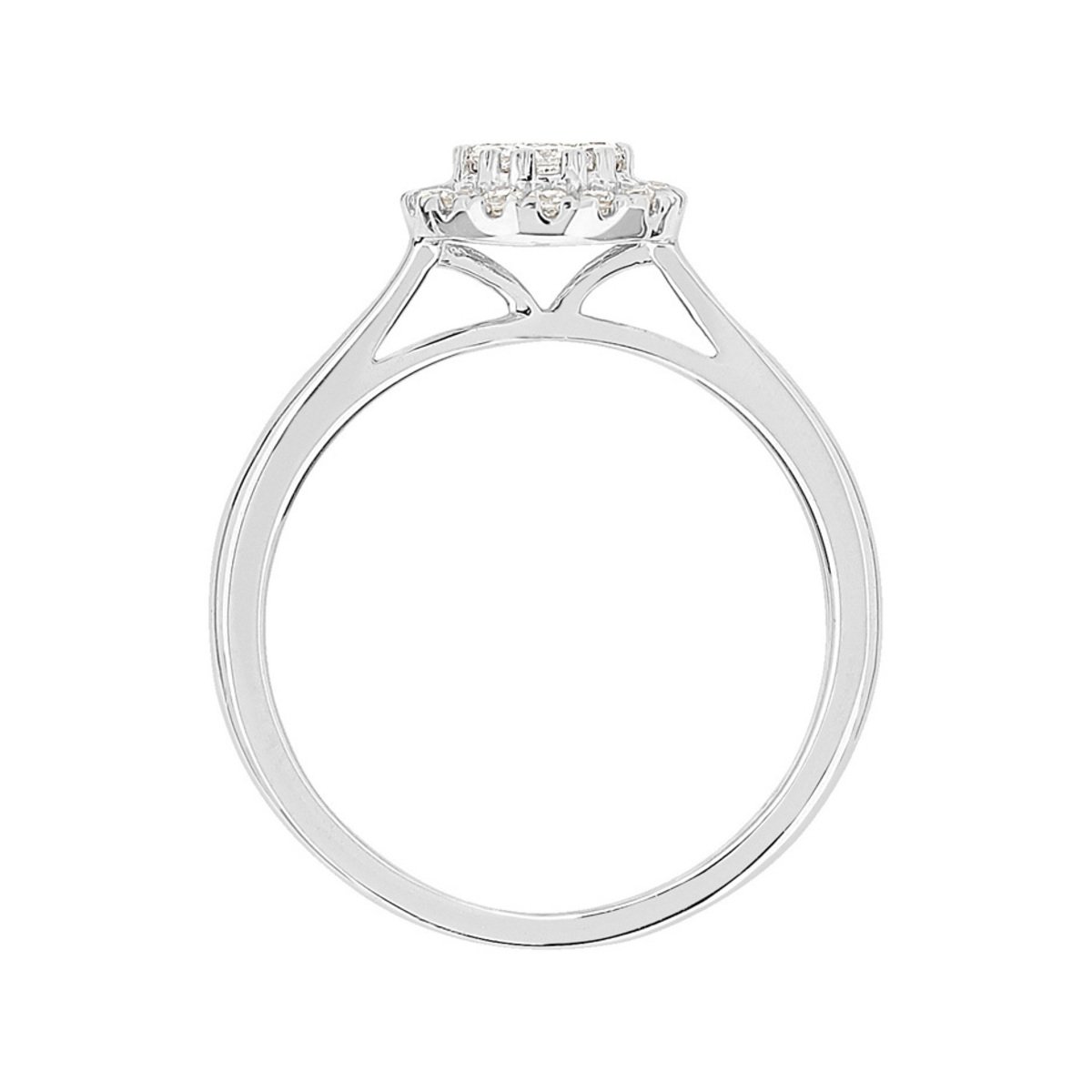 Bague or 750 blanc diamant synthétique - vue V2