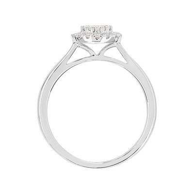 Bague or 750 blanc diamant synthétique - vue V2