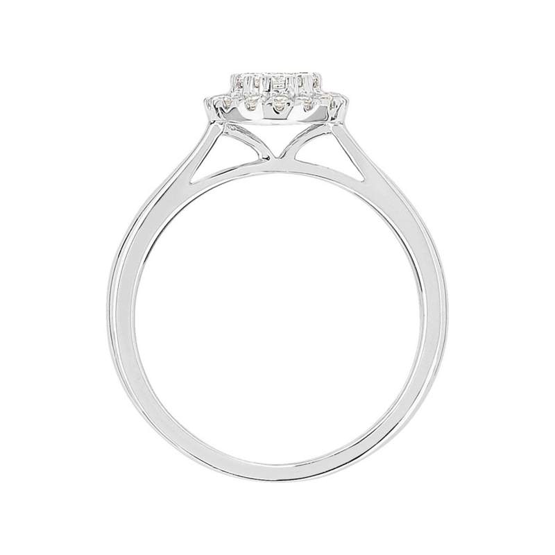 Bague or 750 blanc diamants synthétiques 0,33 carat - vue 2