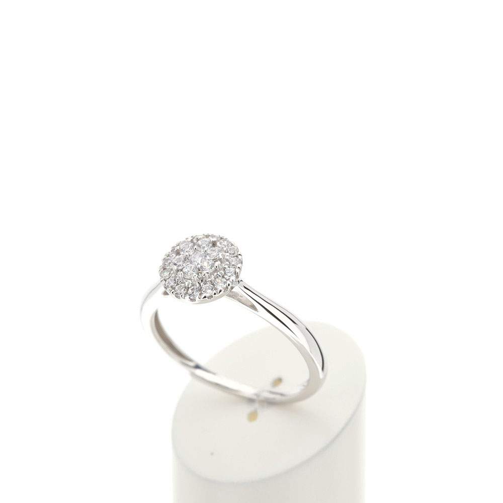 Bague or 750 blanc diamants synthétiques 0,33 carat - vue 3