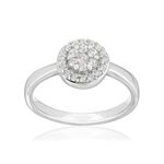 Bague or 750 blanc diamant synthétique - vue 1