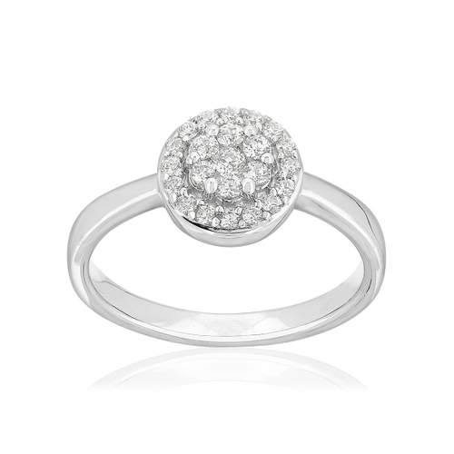 Bague or 750 blanc diamant synthétique