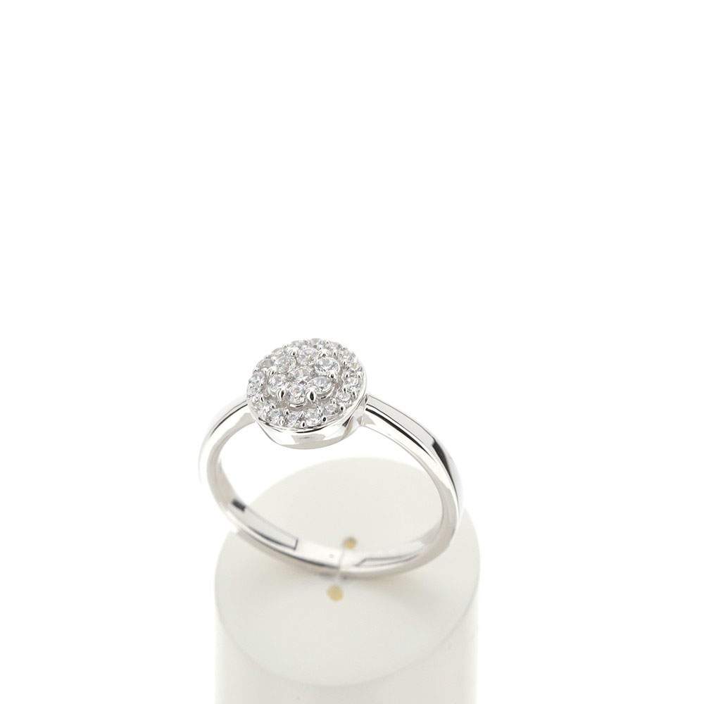 Bague or 750 blanc diamant synthétique - vue 2