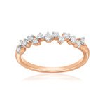 Bague or 750 rose 2 tons diamants synthétiques 0,24 carat - vue 1