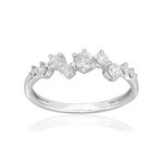 Bague or 750 blanc diamants synthétiques 0,46 carat - vue 1