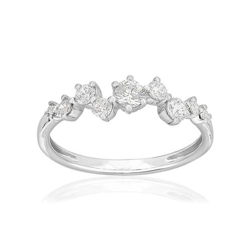 Bague or 750 blanc diamants synthétiques 0,46 carat