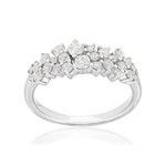 Bague or 750 blanc diamants synthétiques 0,70 carat - vue 1
