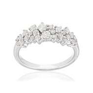 Bague or 750 blanc diamant synthétique
