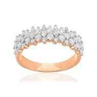 Bague or 750 rose diamant synthétique