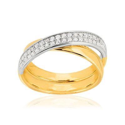 Bague 2 ors 750 diamants synthétiques 0.30 carat - vue 1