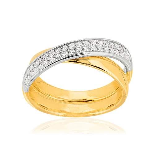 Bague 2 ors 750 diamants synthétiques 0.30 carat