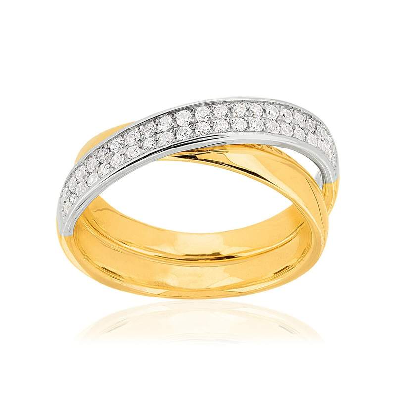Bague 2 ors 750 diamants synthétiques 0.30 carat - vue 1