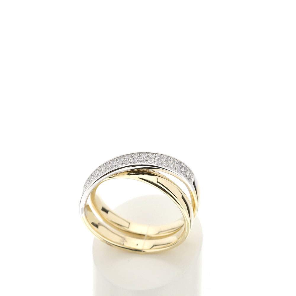 Bague 2 ors 750 diamants synthétiques 0.30 carat - vue 2