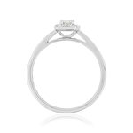 Bague or 750 blanc rectangulaire diamants synthétiques 0,34 carat - vue 2