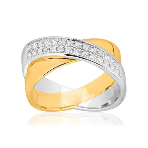 Bague 2 ors 750 diamants synthétiques 0.35 carat