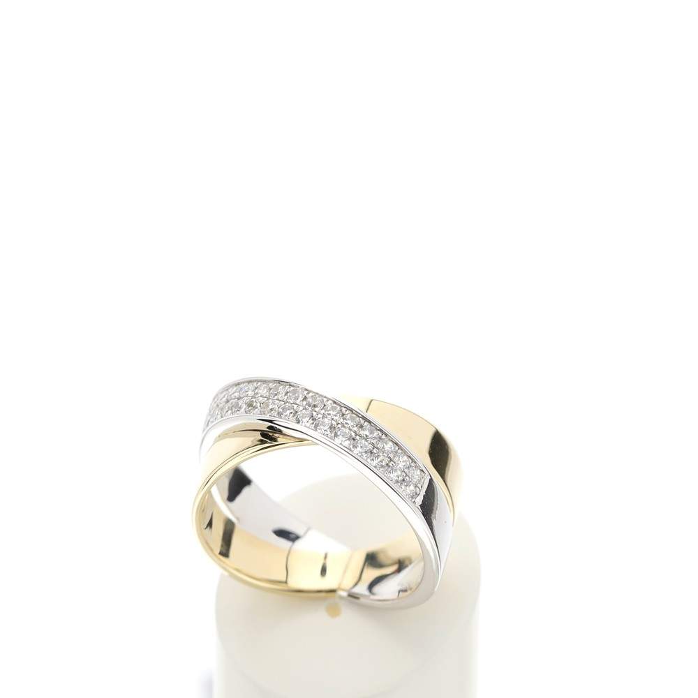 Bague 2 ors 750 diamants synthétiques 0.35 carat - vue 2